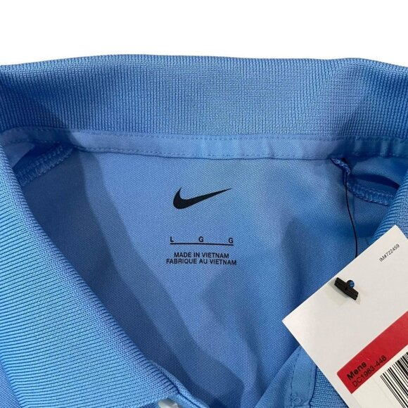 Nike Polo Golf Shirt Men’s Size Large Blue Company Logo New - Picture 2 of 4